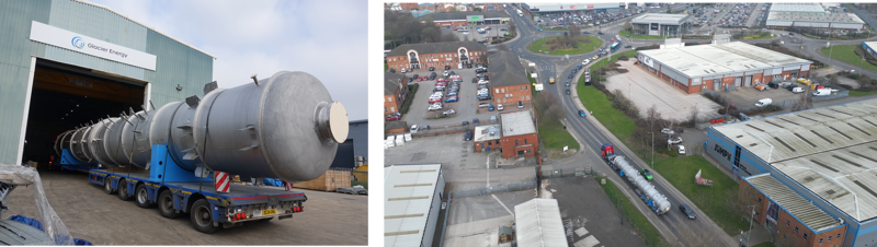 Glacier Energy Successfully Delivers a 50 Metre Distillation Column