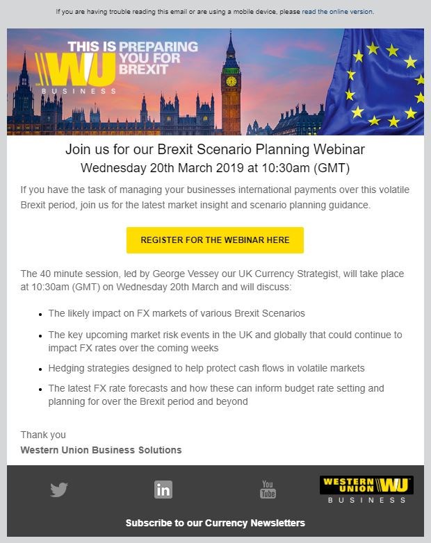 Western Union Business Solutions - Brexit Scenario Webinar