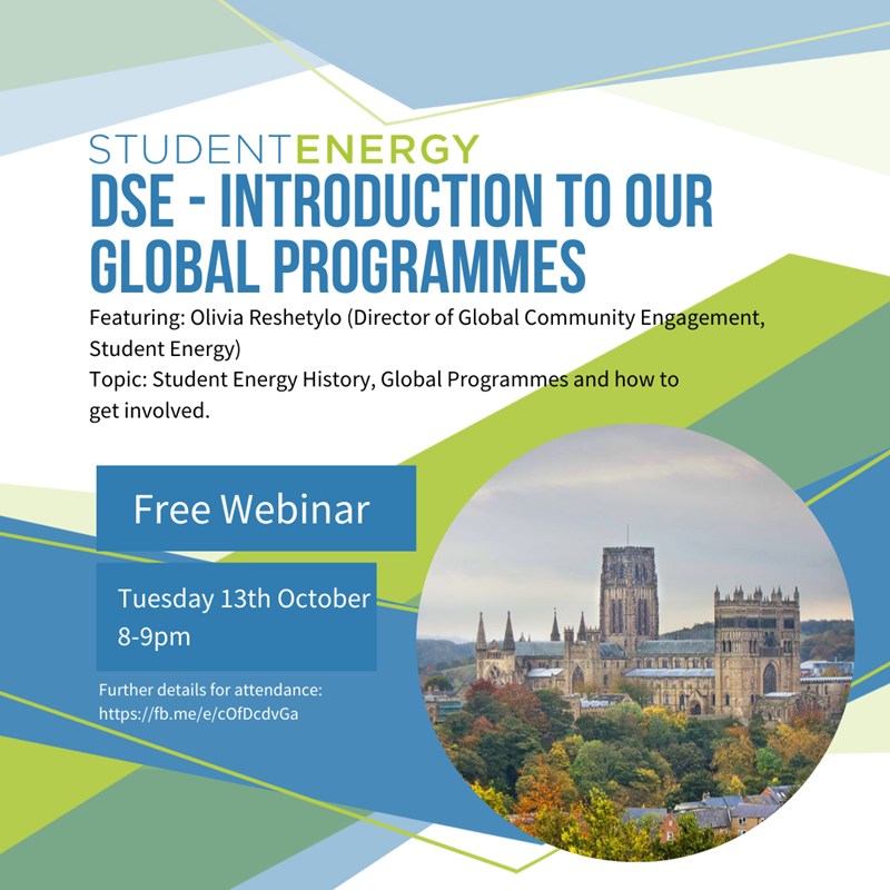 Student Energy - Introduction to our Global Programmes, Tuesday 13 October 2020 @ 8pm