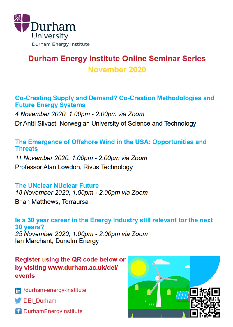Upcoming Durham Energy Institute Events - register now
