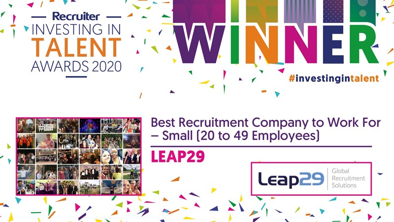 Leap29 Wins at Investing in Talent Awards 2020