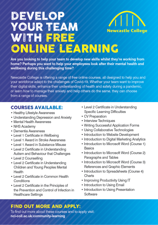 Newcastle College - Free To Access Online Learning Package