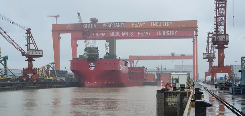 Alfa Lift is Launched and prepares for crane installation