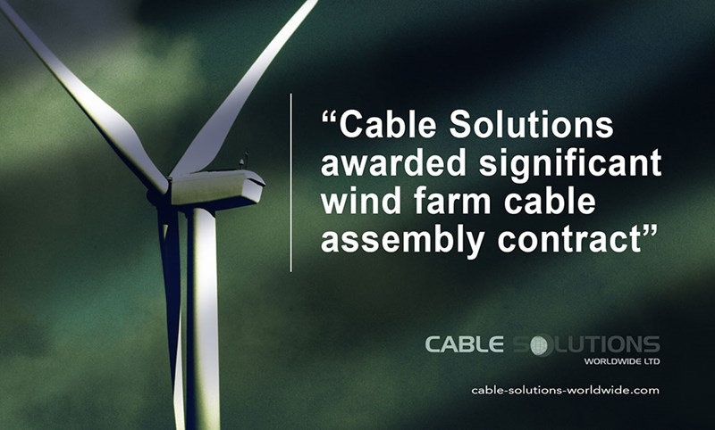 Cable Solutions awarded significant wind farm cable assembly contract