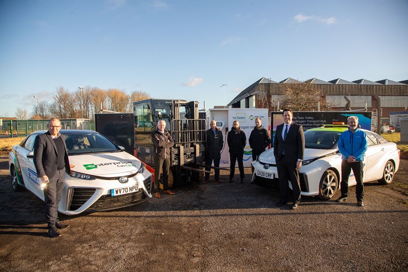 Hydrogen refuelling station and vehicles land at Teesside Airport