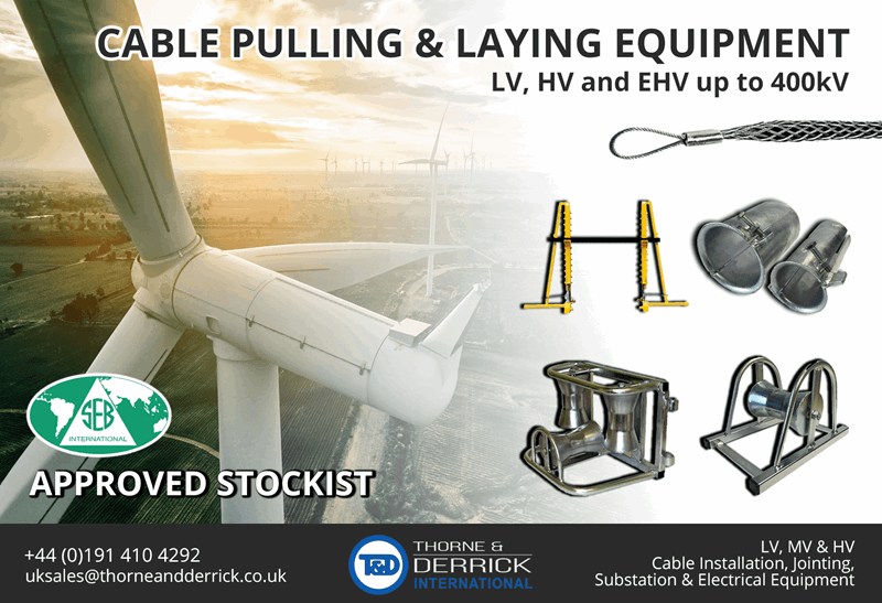 Thorne & Derrick appointed approved stocklist for UK leading cable pulling equipment manufacturer