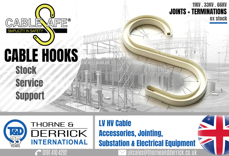 Thorne & Derrick Appointed Preferred Supplier of CableSafe Safety Hooks