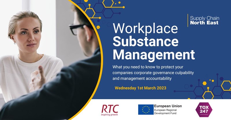 Supply Chain North East will be joined by TOX247 Ltd to deliver a Workplace Substance Management Programme from 1st March