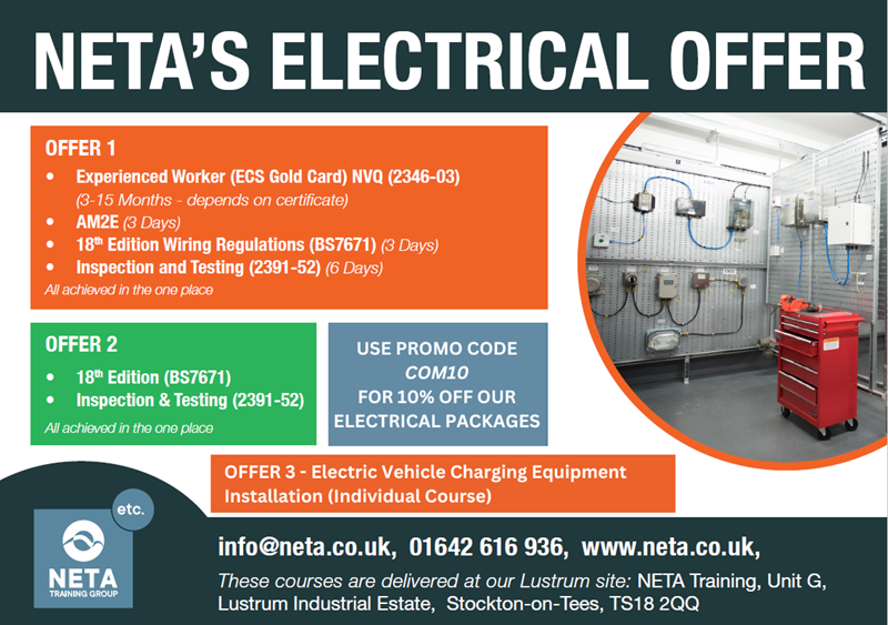 NETA Training Electrical Offers - 10% Discount Code