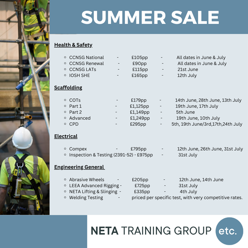 NETA Training Group Summer Sale