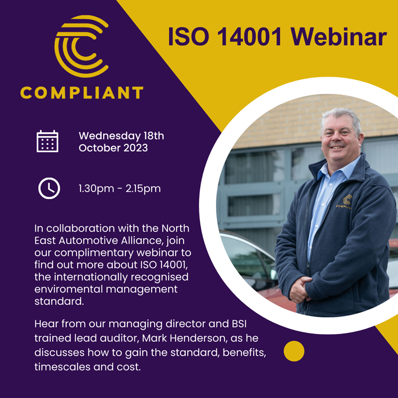 Compliant offer complimentary webinar on ISO 14001